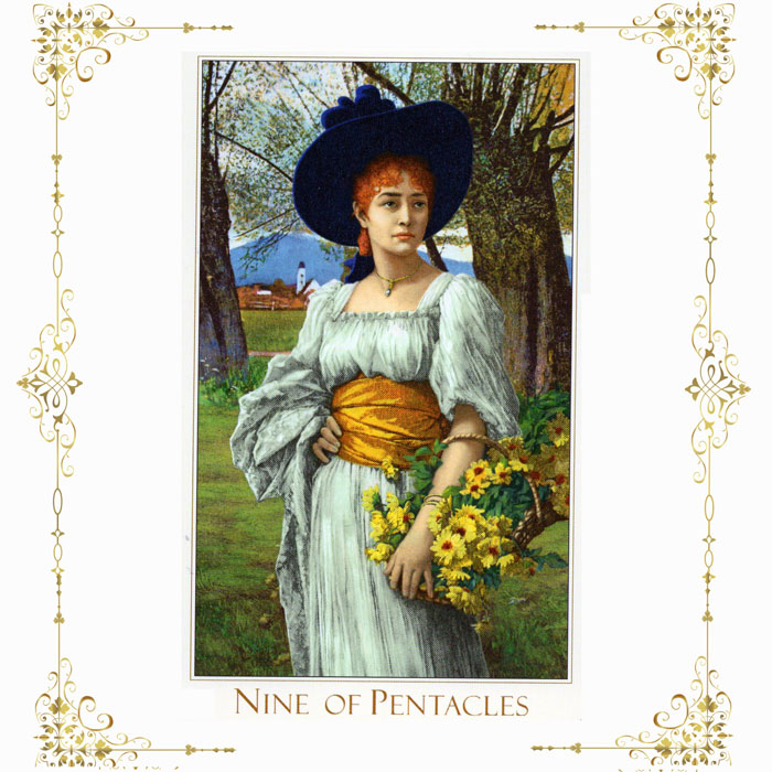 ヴィクトリアンロマンティックタロット4th 『ペンタクル９』（nine of pentacles）