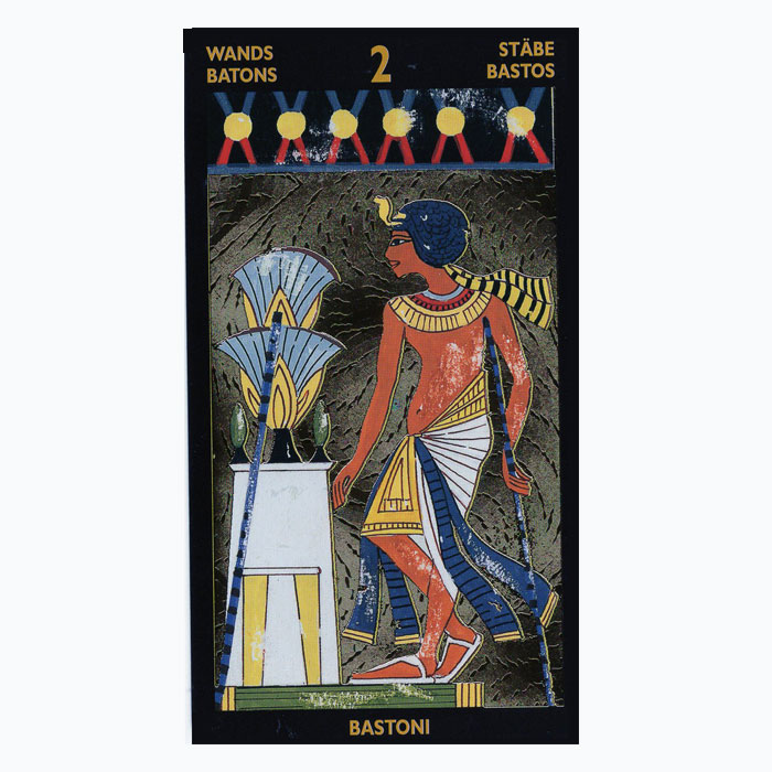 ネフェルタリタロット『ワンドの２ワンド２（two of Wands）』